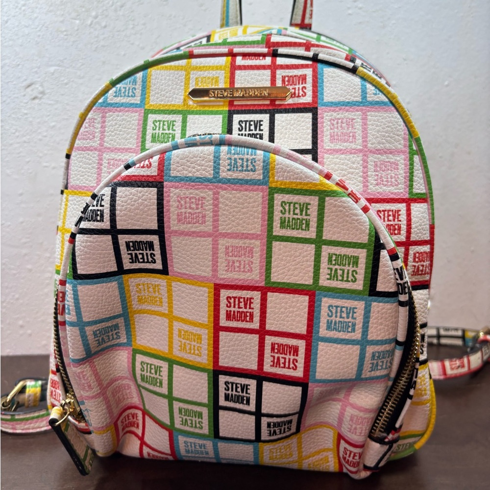 Steve Madden Colorful Logo Backpack - Picture 2 of 10